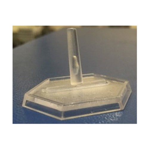 RPR 74045: 1 Inch Transparent Slotted Hex w/ Short Hover Peg (10 bases, 10 pegs)
