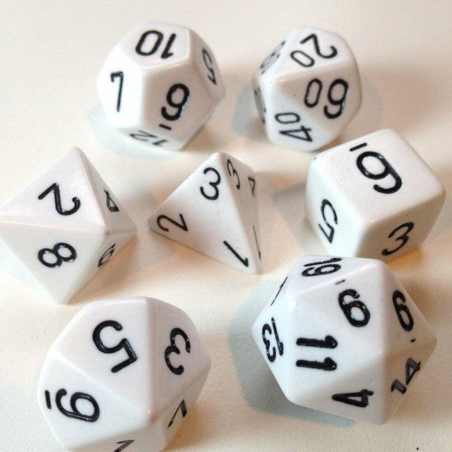 Chessex: Chx25401 Dice - Opaque: 7Pc white/black
