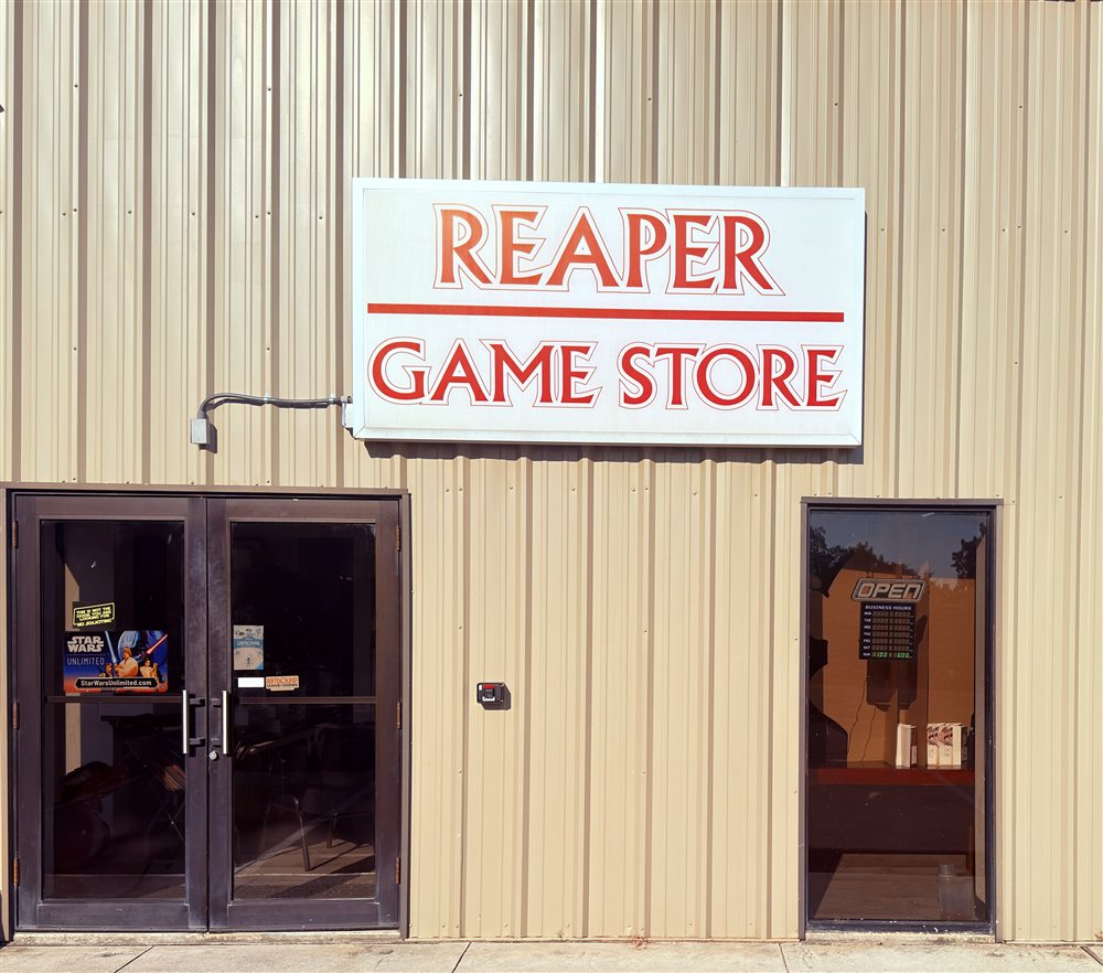 Reaper Game Store sign and entrance